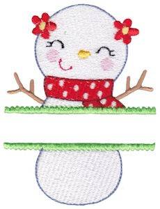 Picture of Name Split Snowman Machine Embroidery Design