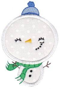 Picture of Applique Snowman Machine Embroidery Design