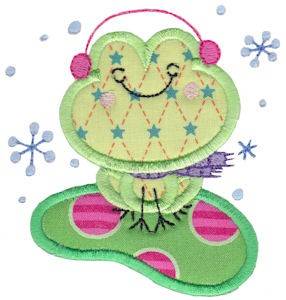 Picture of Applique Frog Machine Embroidery Design