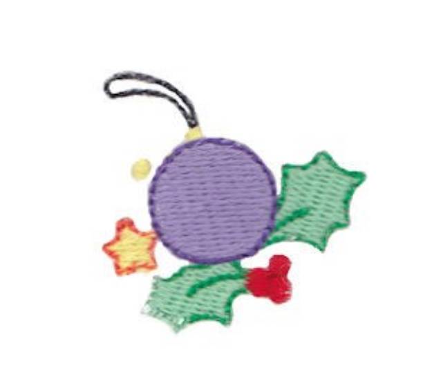 Picture of Holly Ornament Machine Embroidery Design