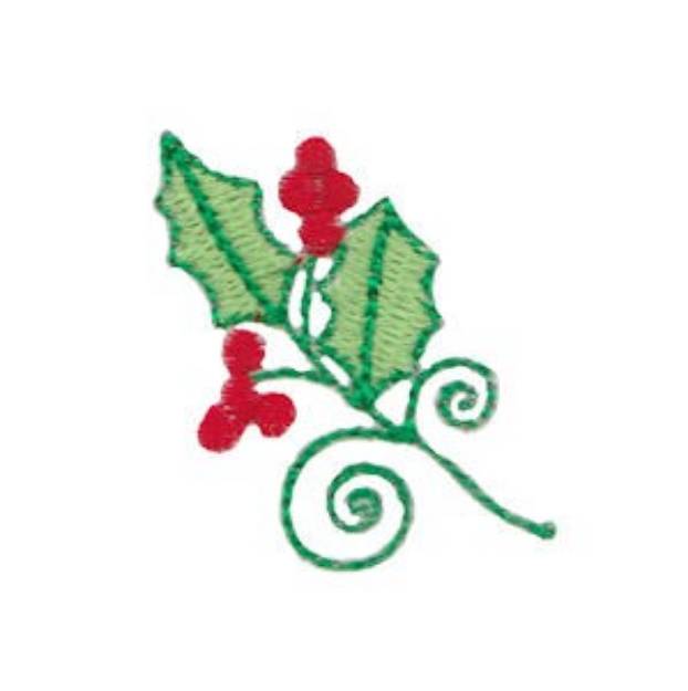 Picture of Holiday Holly Machine Embroidery Design