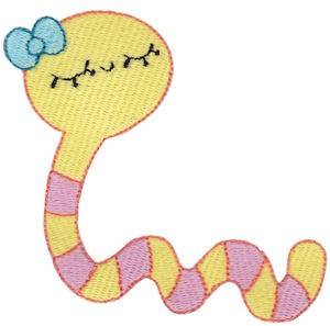 Picture of Adorable Worm Machine Embroidery Design