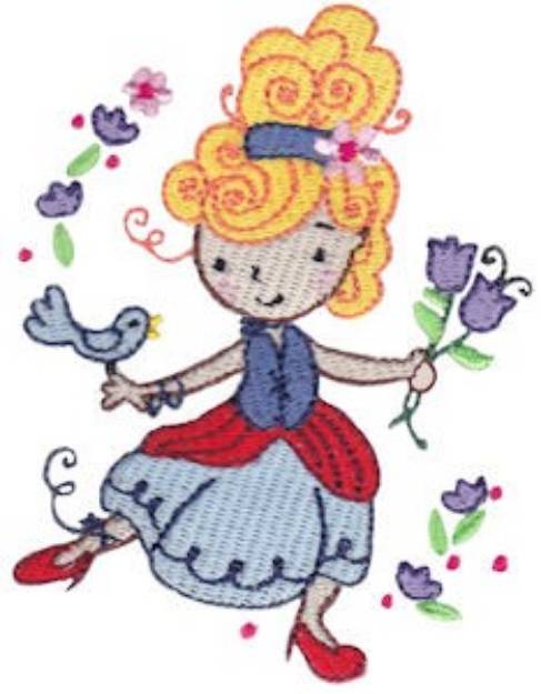 Picture of Flower Girl & Tulips Machine Embroidery Design