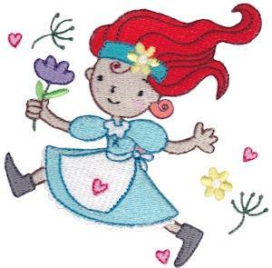 Picture of Redhead Flower Girl Machine Embroidery Design