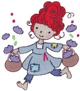 Picture of Redheaded Flower Girl Machine Embroidery Design
