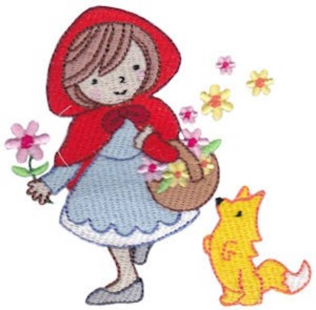 Picture of Red Riding Hood Flower Girl Machine Embroidery Design