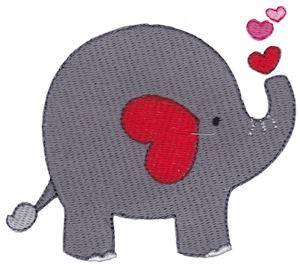 Picture of Valentines Day Elephant Machine Embroidery Design