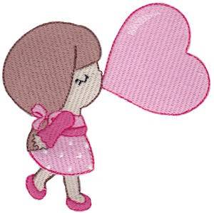 Picture of Little Valentines Day Girl Machine Embroidery Design