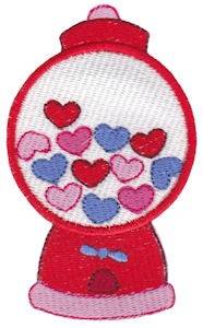 Picture of Valentines Day Gum Machine Machine Embroidery Design