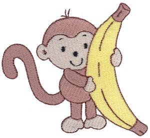 Picture of Monkey & Banana Machine Embroidery Design