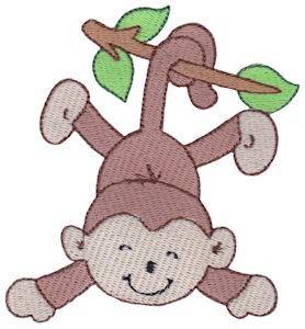 Picture of Tree Hanging Monkey Machine Embroidery Design