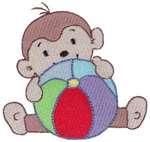 Picture of Beach Ball Monkey Machine Embroidery Design