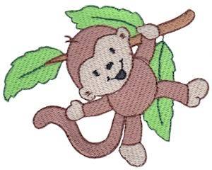 Picture of Branch Swinging Monkey Machine Embroidery Design