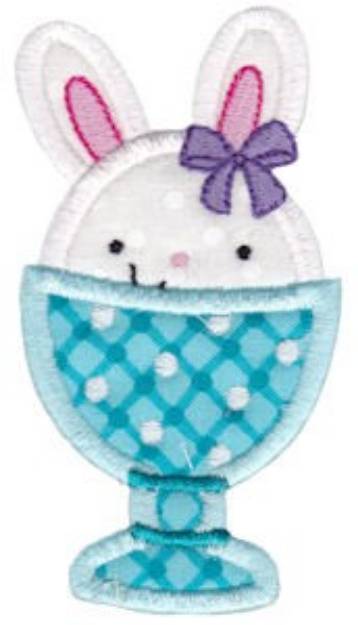 Picture of Sweet Easter Bunny Applique Machine Embroidery Design