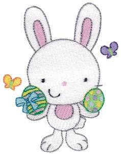 Picture of Easter Bunny & Eggs Machine Embroidery Design