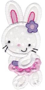 Picture of Girl Easter Bunny Applique Machine Embroidery Design