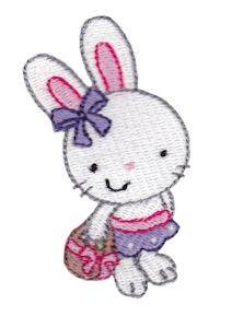 Picture of Girl Easter Bunny Machine Embroidery Design