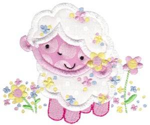 Picture of Easter Lamb Applique Machine Embroidery Design