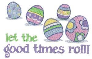 Picture of Easter Eggs Rolling Machine Embroidery Design