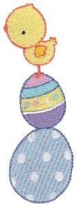 Picture of Easter Chick & Eggs Machine Embroidery Design