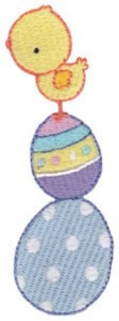 Picture of Easter Chick & Eggs Machine Embroidery Design