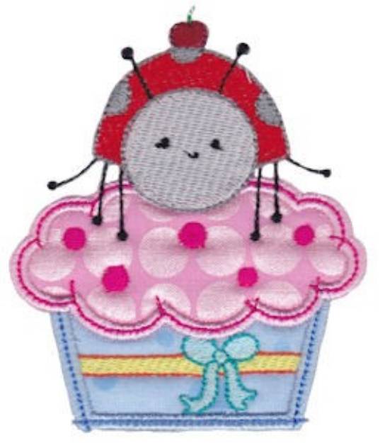 Picture of Ladybug & Cupcake Applique Machine Embroidery Design