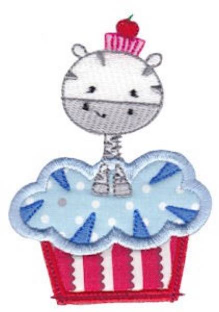 Picture of Zebra & Cupcake Applique Machine Embroidery Design