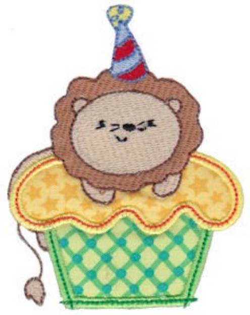 Picture of Lion & Cupcake Applique Machine Embroidery Design
