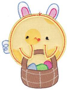 Picture of Chickadee Easter Bunny Applique Machine Embroidery Design
