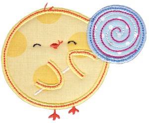 Picture of Chickadee & Lollipop Applique Machine Embroidery Design