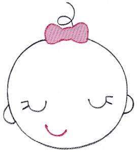 Picture of Baby Girl Outline Machine Embroidery Design