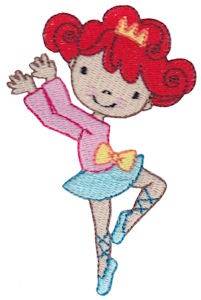 Picture of Redhead Ballet Princess Machine Embroidery Design
