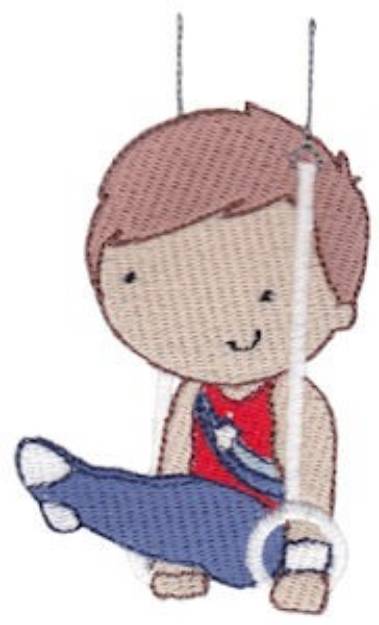 Picture of Gymnastics Boy & Rings Machine Embroidery Design