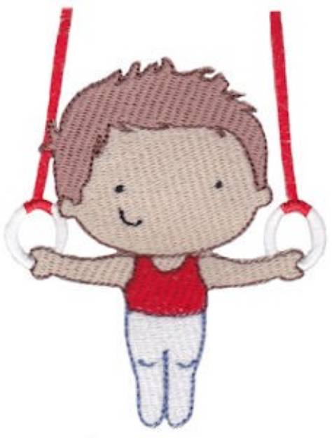 Picture of Gymnast & Rings Machine Embroidery Design