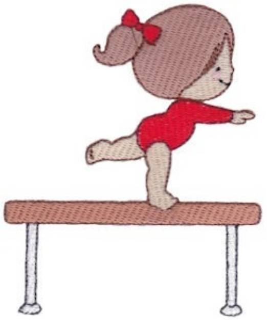 Picture of Gymnast & Balance Beam Machine Embroidery Design