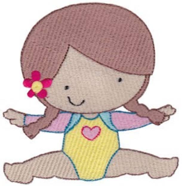 Picture of Gymnast In Splits Machine Embroidery Design