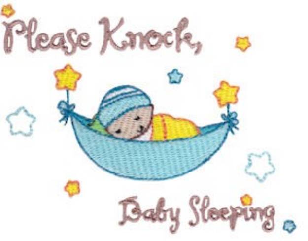 Picture of Please Knock, Baby Sleeping Machine Embroidery Design