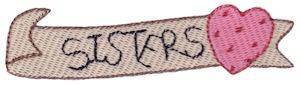 Picture of Sisters Banner Machine Embroidery Design