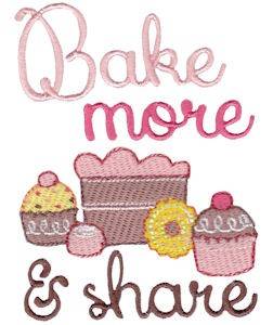 Picture of Bake More & Share Machine Embroidery Design