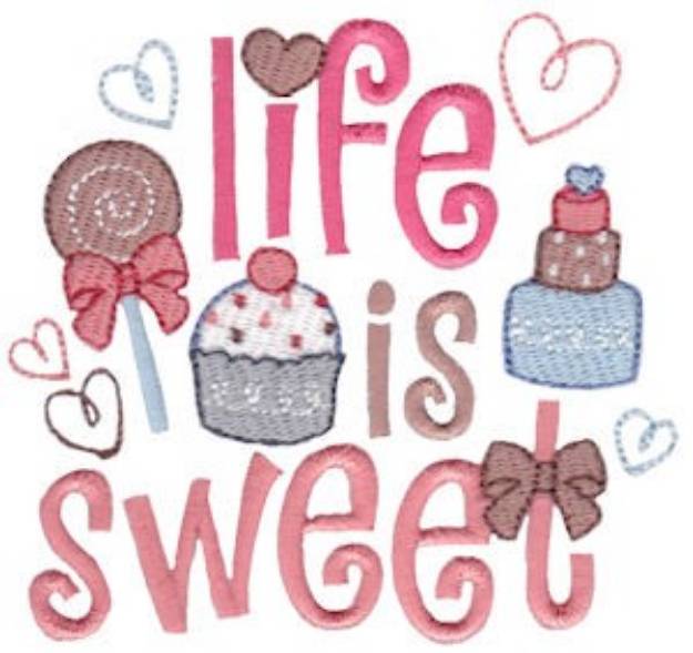 Picture of Life Is Sweet Machine Embroidery Design