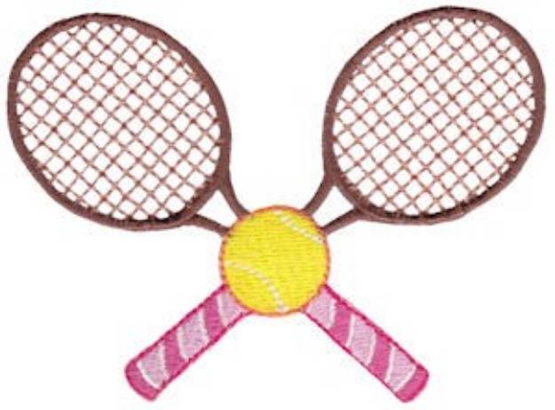 Picture of Crossed Tennis Raquets Machine Embroidery Design