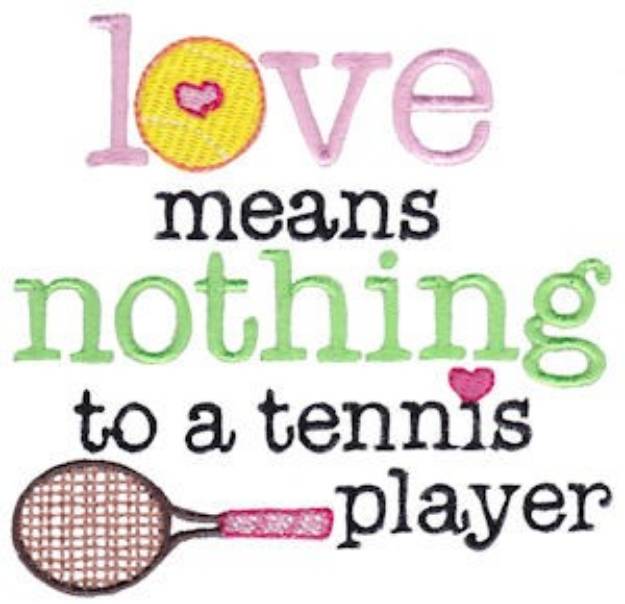 Picture of Love & Tennis Machine Embroidery Design