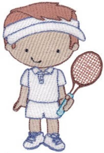 Picture of Tennis Player Machine Embroidery Design