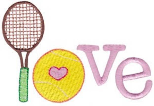 Picture of Tennis Love Machine Embroidery Design
