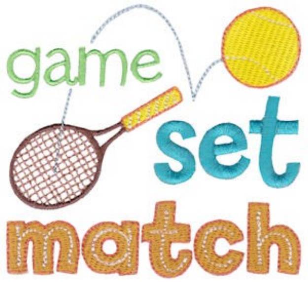 Picture of Game Set Match Machine Embroidery Design