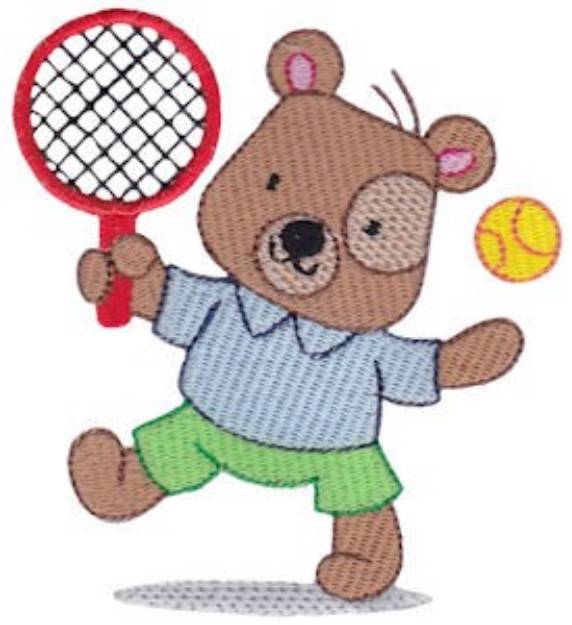 Picture of Tennis Teddy Bear Machine Embroidery Design