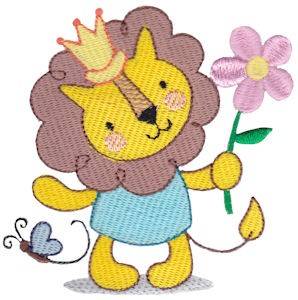 Picture of Lion King & Flower Machine Embroidery Design