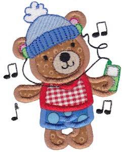 Picture of Applique Rocking Teddy Bear Machine Embroidery Design
