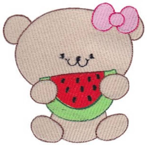 Picture of Cute Bear & Watermelon Machine Embroidery Design