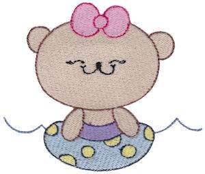 Picture of Inner Tubing Bear Machine Embroidery Design